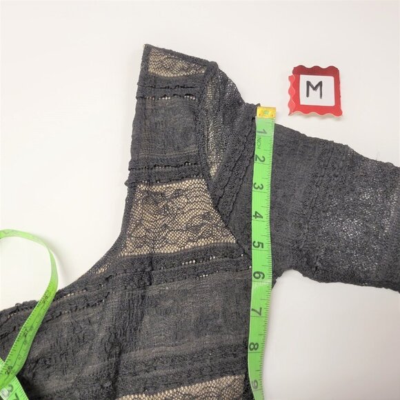 BLACK And Gold Coppery Lace Dress- Size M - Picture 9 of 11